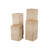 Wood Pillar Style Brown Pedestal Table With Various Sizes Set