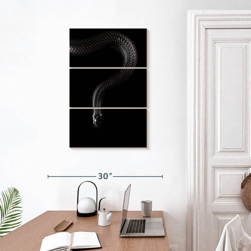 Serpent noir Brampt, H 32 po x l 20 po