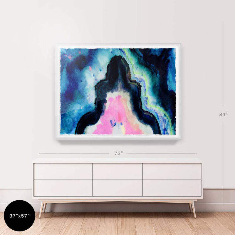 Blue Fusion Agate By Kristi Kohut, Shadow Box Acrylic, 17" H x 30" W