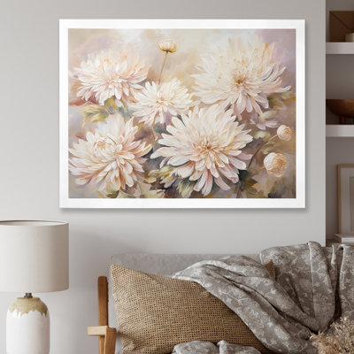Fleur de chrysanthème beige - imprimé