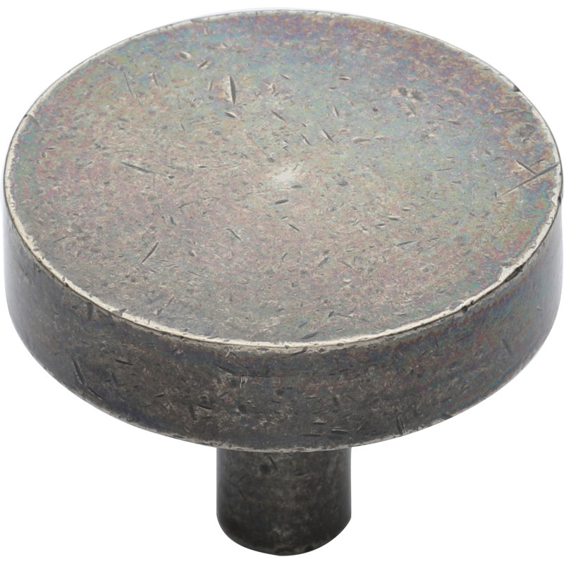 Round Disc Knob, Medium White Bronze, 1.5