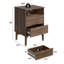  Table de chevet moderne Mid-Century avec tablette ouverte et station de charge-550995512