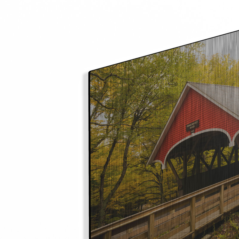 «Flume Covered Bridge» par Brandon Wong, art mural, H 12 po x l 16 po