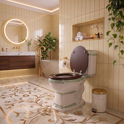 Siège de toilette allongé en bois massif