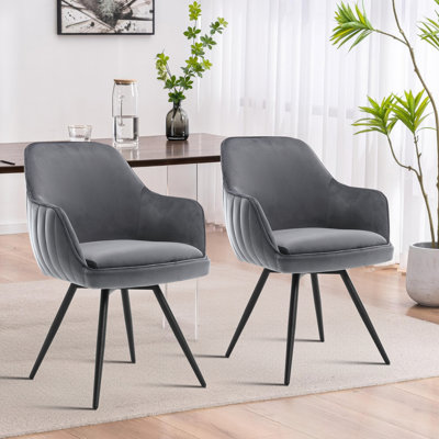 Fauteuil d'appoint pivotant en velours Prodell