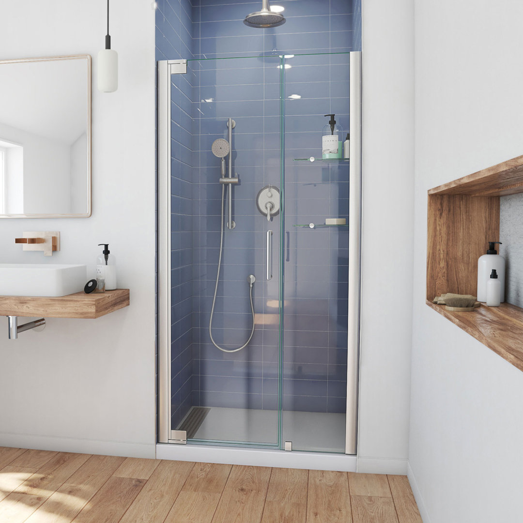 Elegance 44.25" W x 72" H Pivot Frameless Shower Door with Clearmax™ Technology DreamLine 