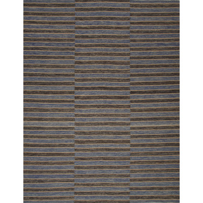 Striped Area Rug in Black/Blue