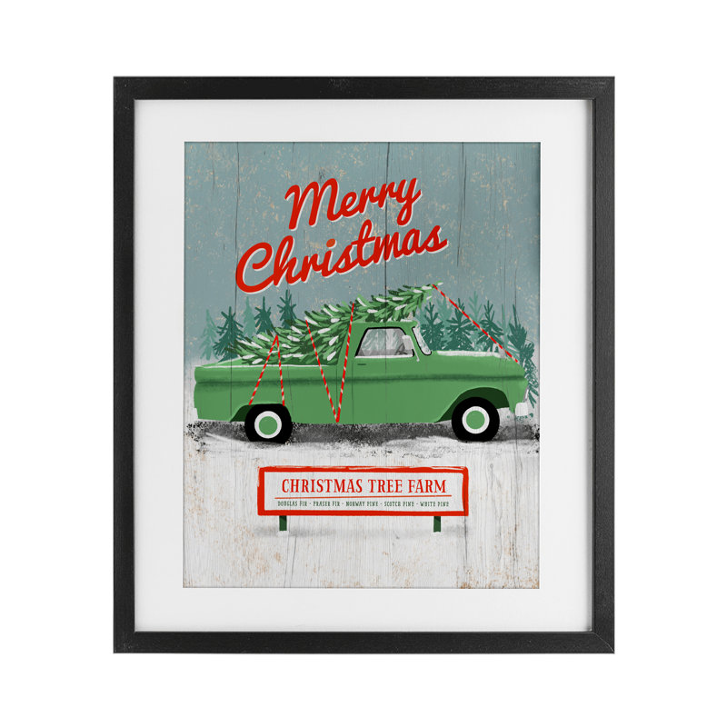 «Rustic Tree Farm & Truck», reproduction encadrée sous verre, conception de Jilly Jack Designs, H 17 po x l 21 po
