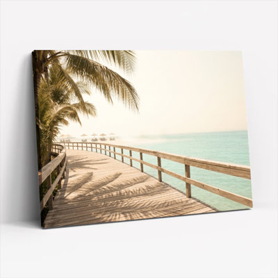 «Gallery Wrap», art mural sur toile pour le salon, la chambre à coucher, le bureau ou le vestibule - décoration murale décorative avec plage tropicale