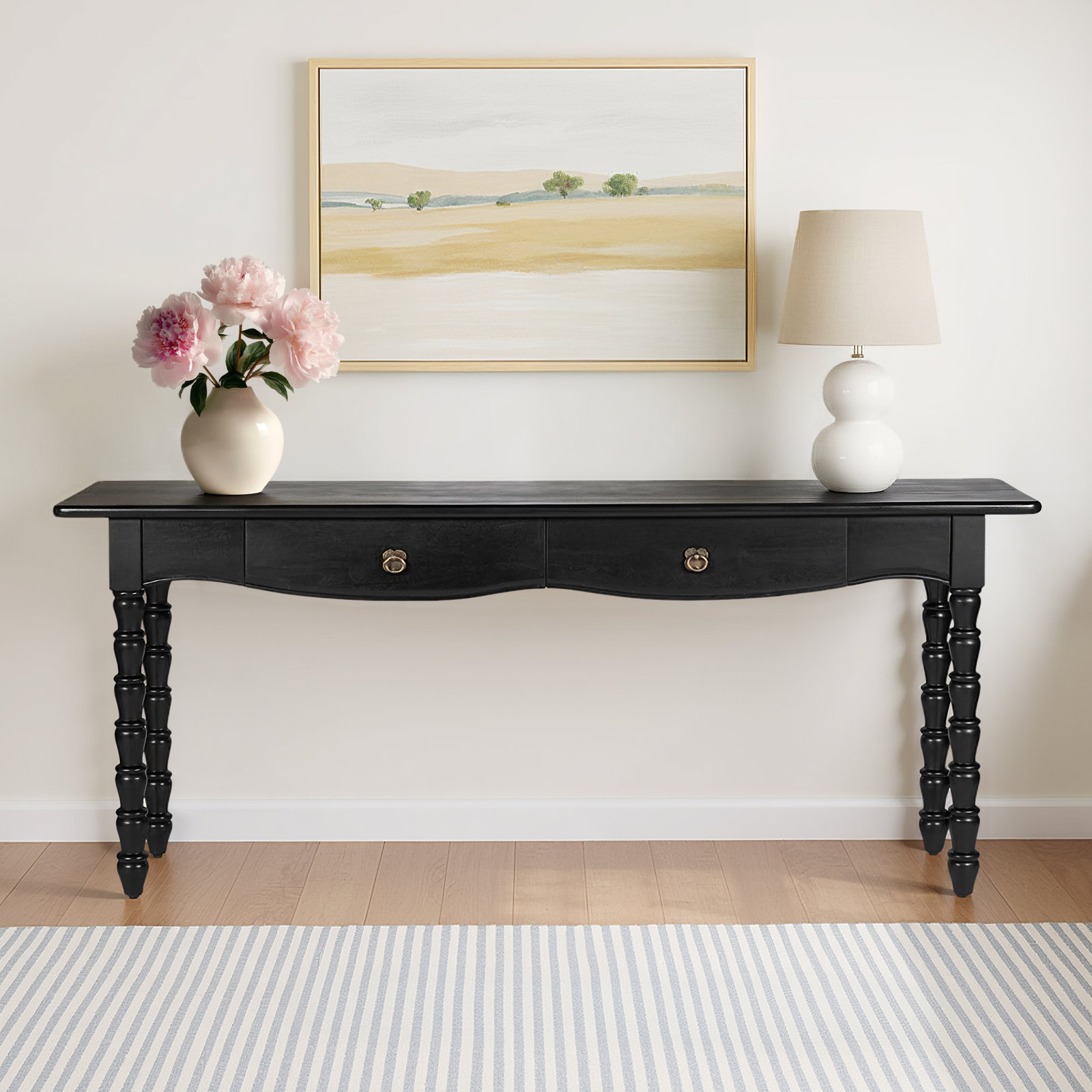 Isabel Console Table, Black, 24'' H X 24'' W X 76'' D