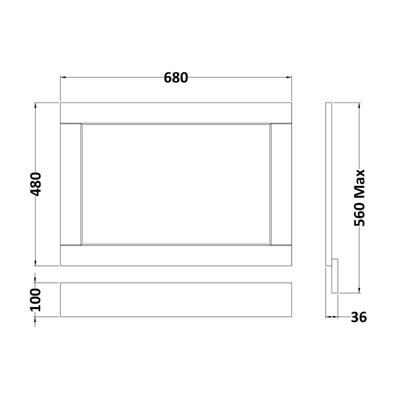 Old London 700mm End Panel, Storm Grey