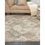 Tapis beige rond à motif floral Levi-441499548
