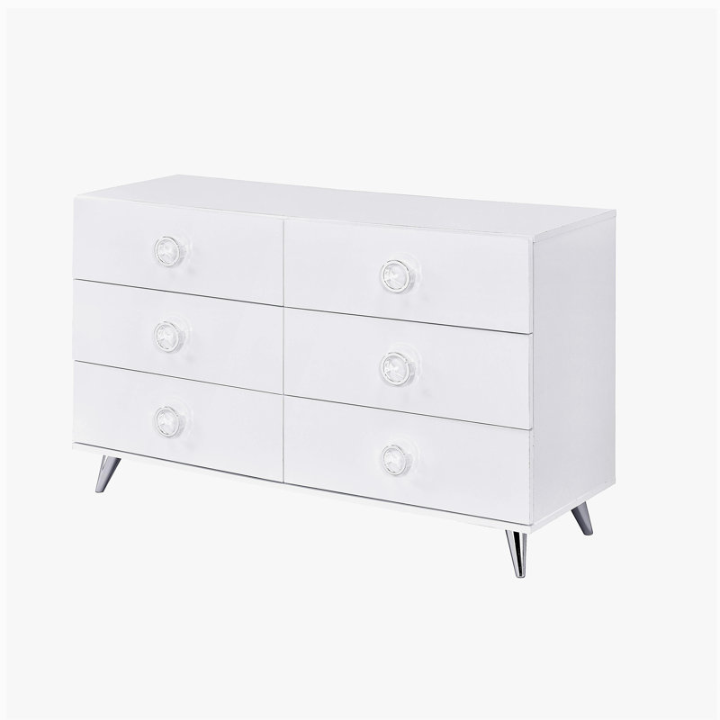 Coiffeuse blanche à 6 tiroirs
