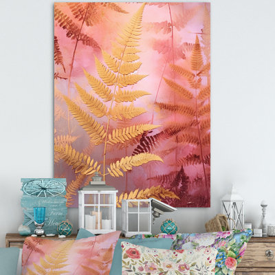 " Gold Pink Fern Fonds "