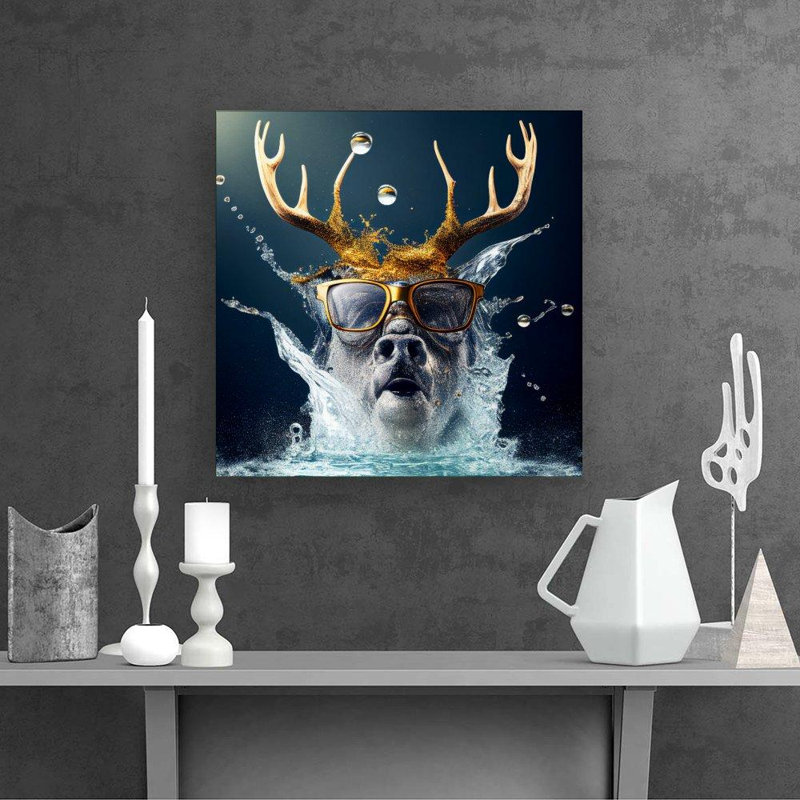 Stag 1 Piece Wrapped Canvas Wall Art