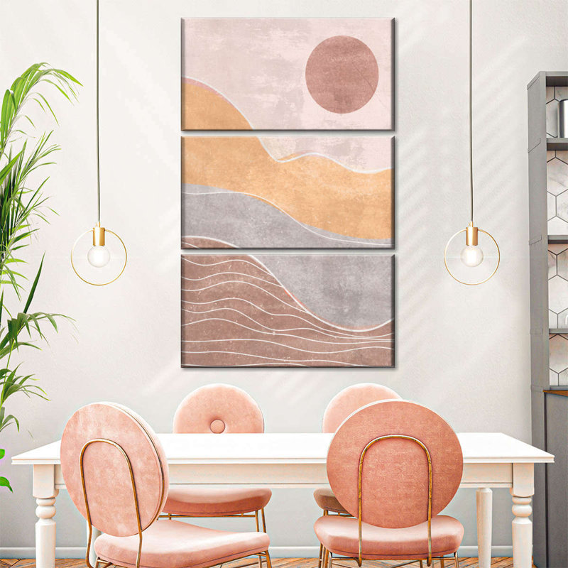 «Contemporary Boho Sunset», reproduction sur toile, H 24 po x l 38 po x P 1,25 po