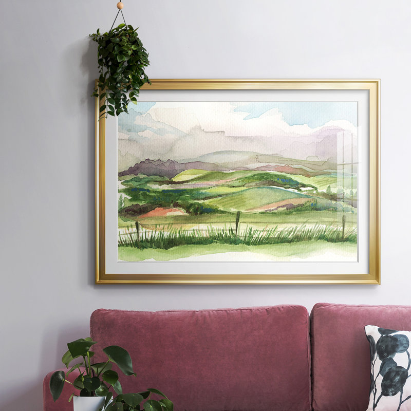 Bennachie Rain II, reproduction d'art encadrée, Or, H 30 po x l 44 po x P 1,5 po