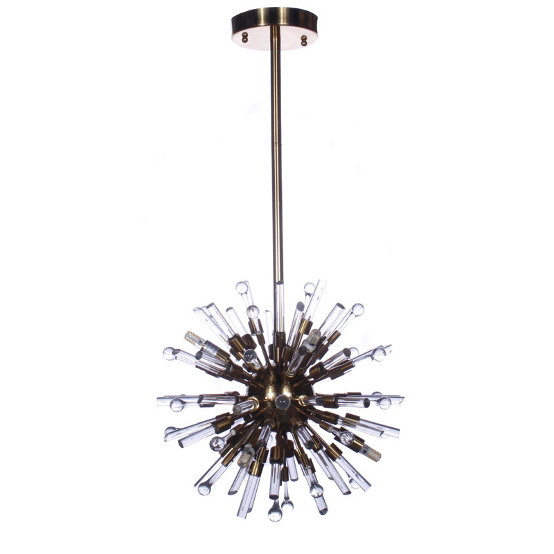 Luminaire suspendu spoutnik 6 lumières Laurel, Bronze brillant