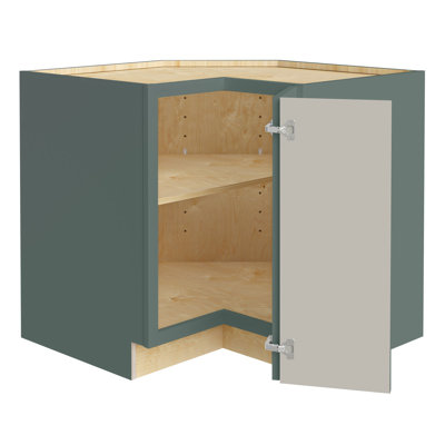 Gallery Express Haven Assembled 36 in W X 24 in D X 34.5 in H Corner Standard Kitchen Cabinet Right in Meadow