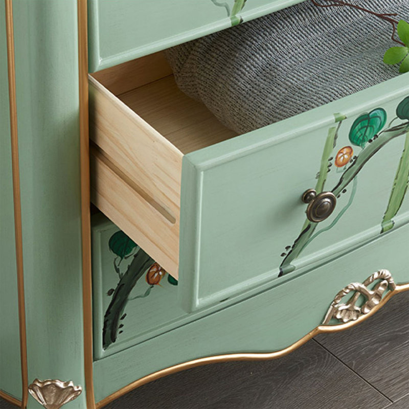 Armoire d'appoint en bois manufacturé brun-vert massif