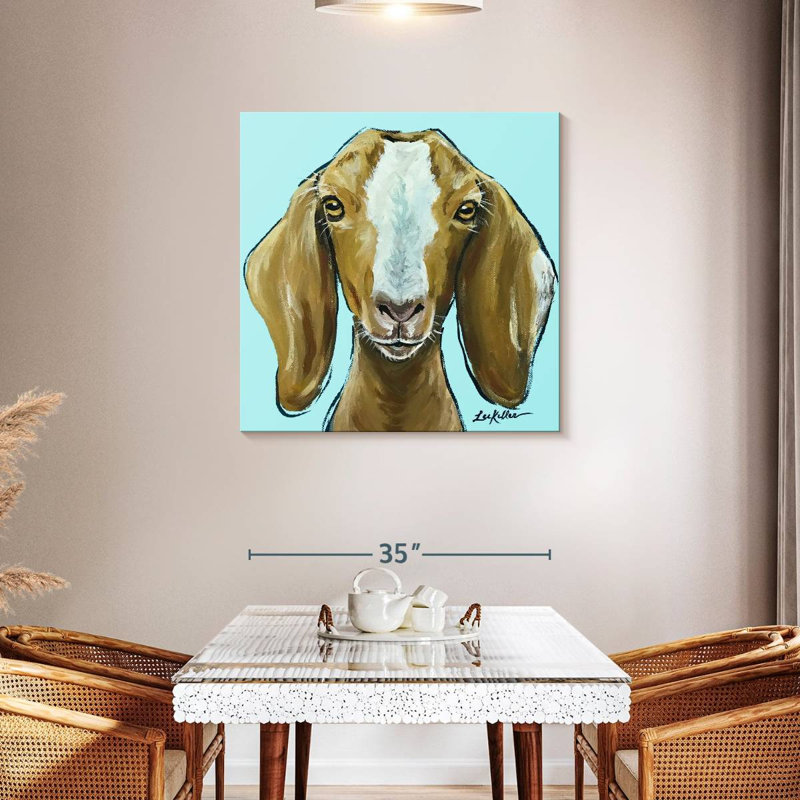 Brampt Goat Square Blue, 36" H x 36" W