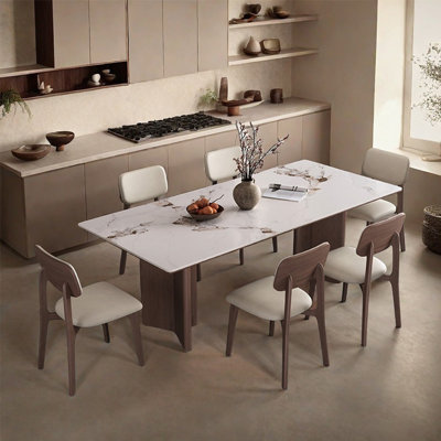 Minimalist retro rectangular dining table set