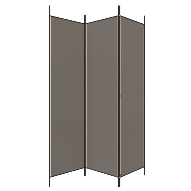 Kasimir Folding Room Divider, Anthracite, 220cm H x 150cm W, 3