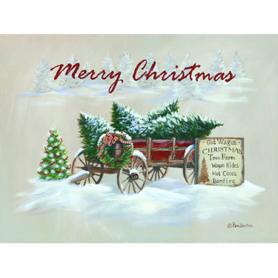 Merry Christmas Wagon - Impression sur toile tendue