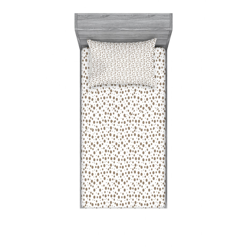 Microfiber Polka Dots Sheet Set, Twin XL Sheet Set with Fitted Sheet