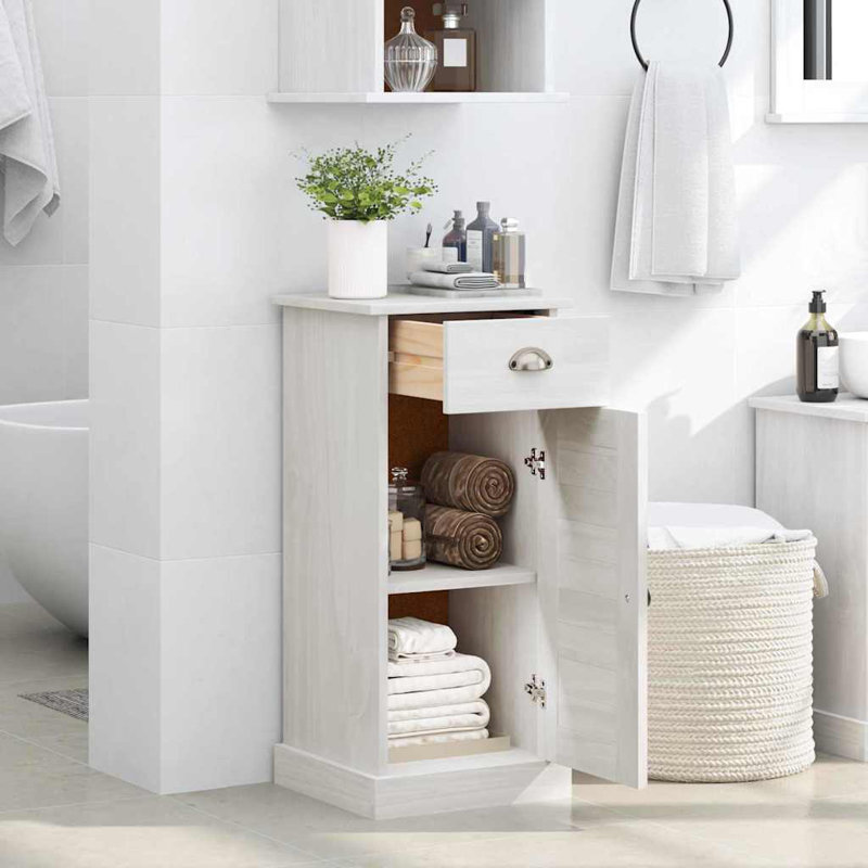 Bathroom Cabinet VIGO 37.5 X 34 X 80 Cm Solid Pine Wood, White