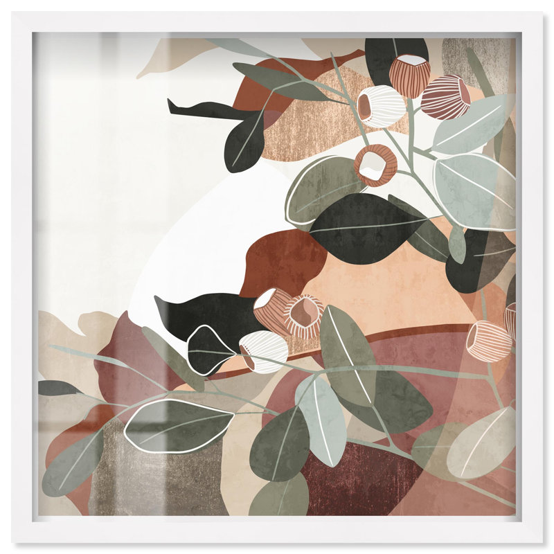 «Neutral Leaves Palm Leaf» par Art Remedy, H 21 po x l 21 po, Blanc