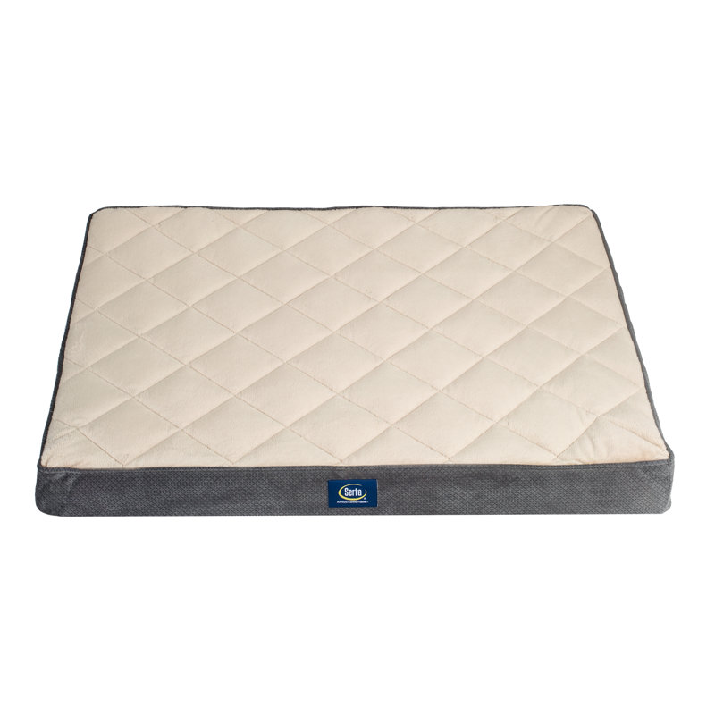 Lit matelassé pour animaux Serta, Grand (l 36 po x P 27 po x H 3,5 po), Gris
