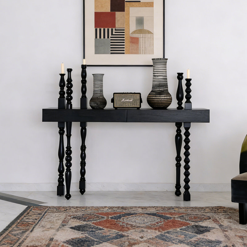 Console moderne en bois noir