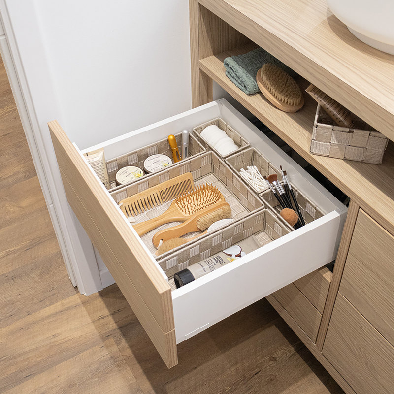 Ensemble de séparateur de tiroir en polyester tressé 7 pièces - Beige, Beige