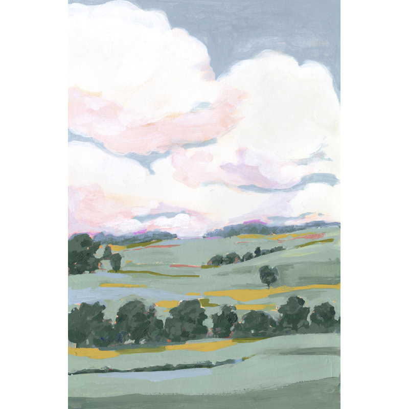 Pastel View II by Victoria Borges -  Painting, 122 cm H x 81 cm W, Black Floater Framed