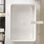Lavabo de salle de bain 20 po, vasque rectangulaire en céramique rayée sans robinet, sans armoire-116492937