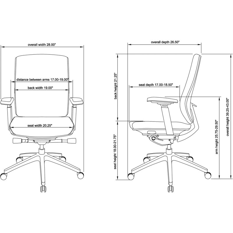 Lorell Rayon / Viscose Task Chair, Black