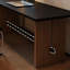Bureau rectangulaire en bois massif noir + brun noisette + fer-635237117