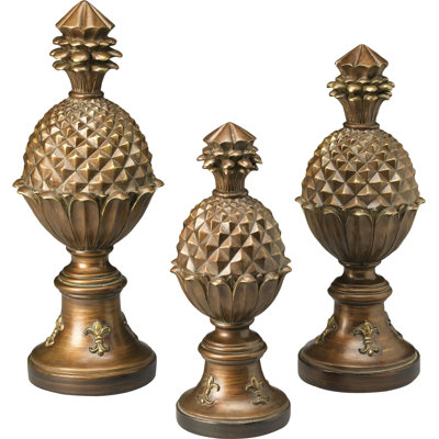 Howth 3-Piece Pineapple Finial Sculpture Set
