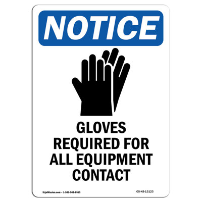 Gloves Required for Sign with Symbol