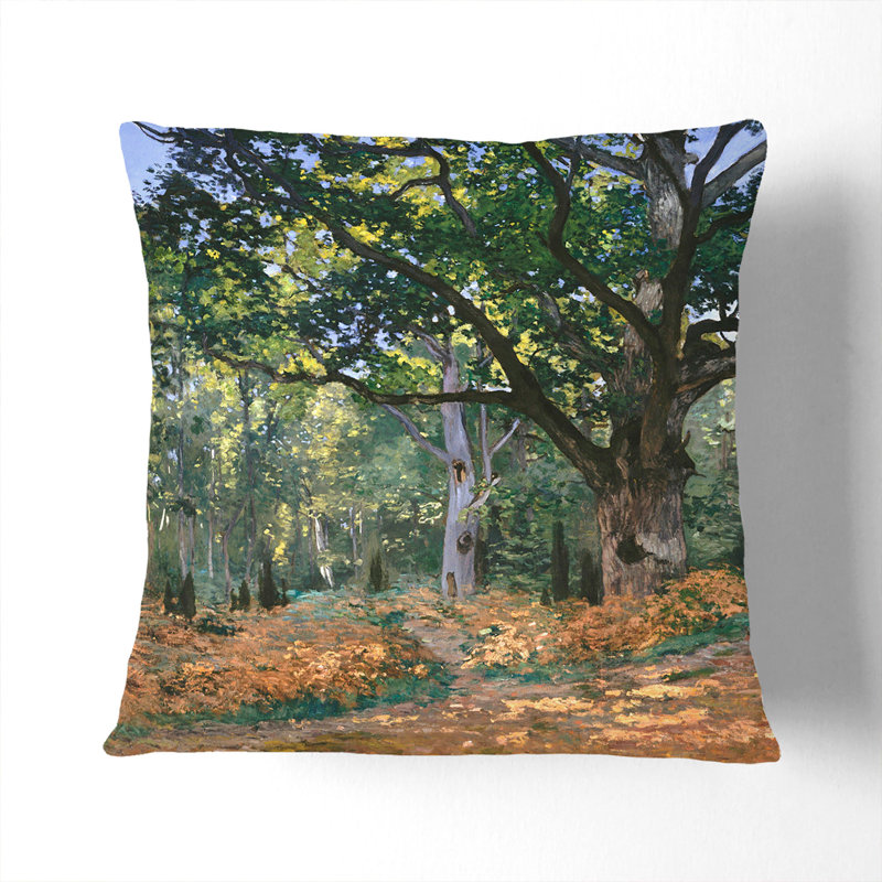 The Bodmer Oak Tree Scatter Cushion, Black, 40cm H x 40cm W x 15cm D