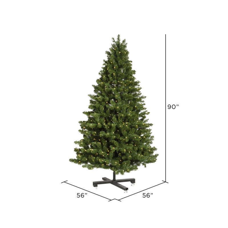 Teton Artificial Christmas Tree with Stand, 7.5', Pre-Lit