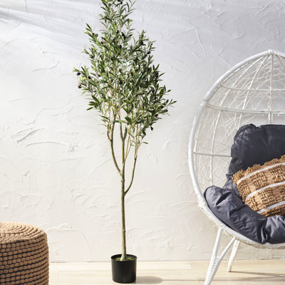 180Cm Artificial Olive Tree - Bring Nature Inside. Realistic Branch Structure, Dark Purple Olives. For Quick Decoration. 71.63 H X 27.11 W D Enhance Your Home With . Appearance, Easy Display.