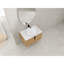Meuble-lavabo mural écologique en contreplaqué pour salle de bain moderne avec lavabo en céramique