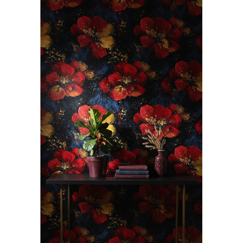 Papier peint floral abstrait mural