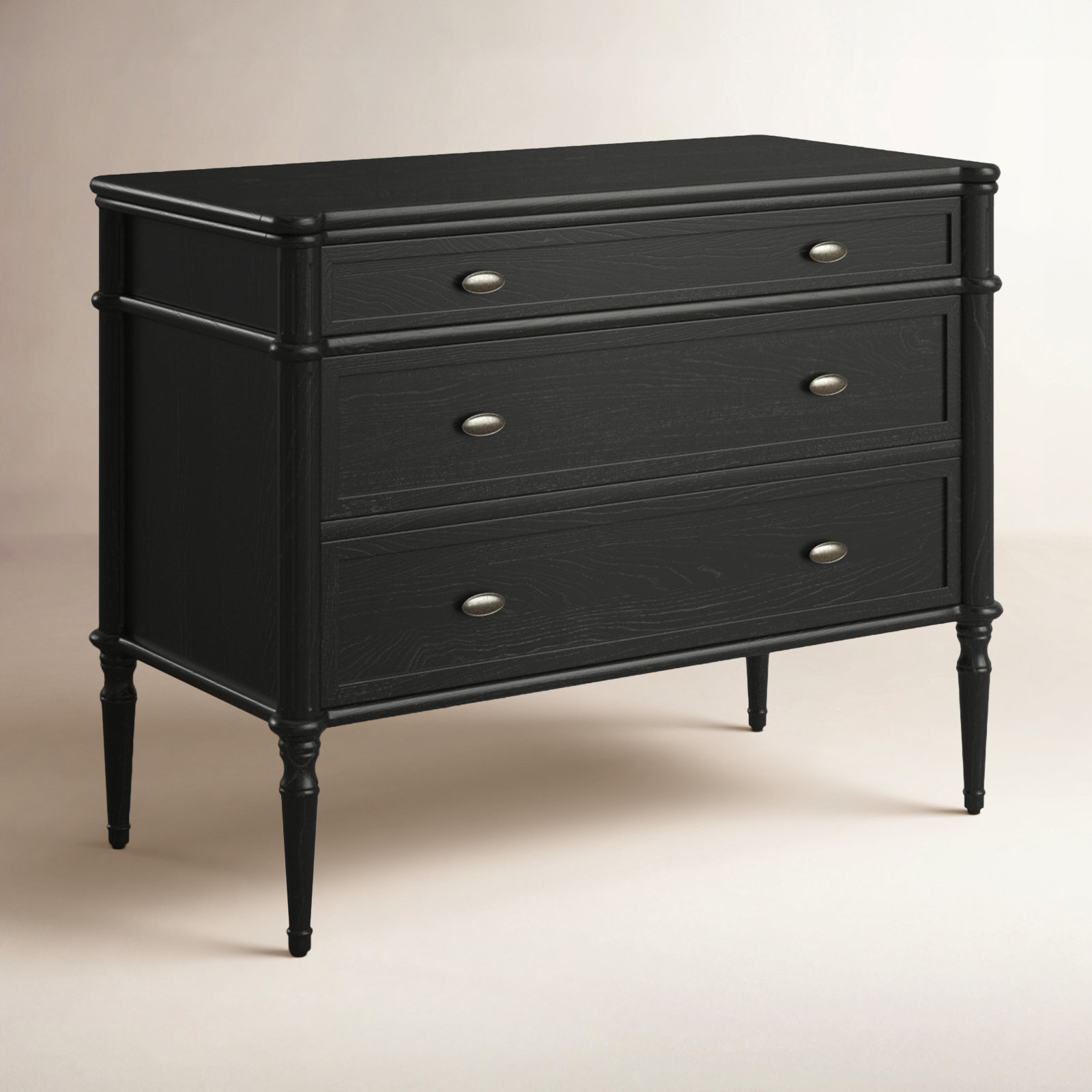 Susie 3-Drawer Dresser, Distressed Black
