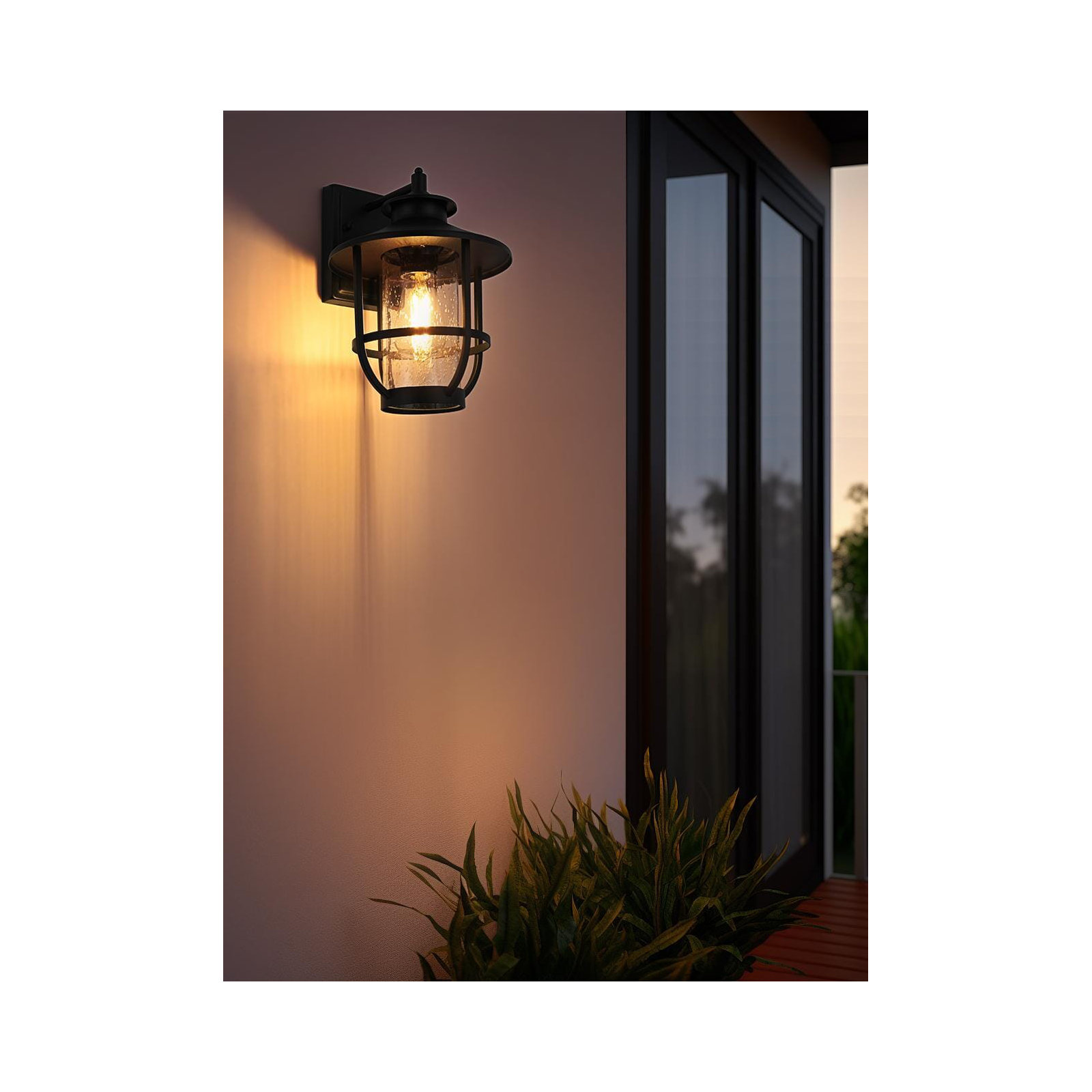 Stefani 9 Inch Outdoor Wall Sconce in Black