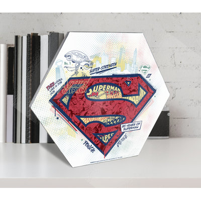 Superman (85Th - Dots) Knexagon Wood Print