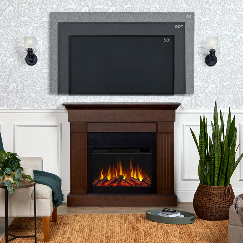 Crawford 47" Slim Electric Fireplace by Real Flame, Chestnut Oak
