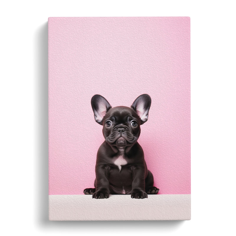 French Bulldog Minimalism No.4 - Wrapped Canvas Print, 76cm H x 50cm W x 3cm D